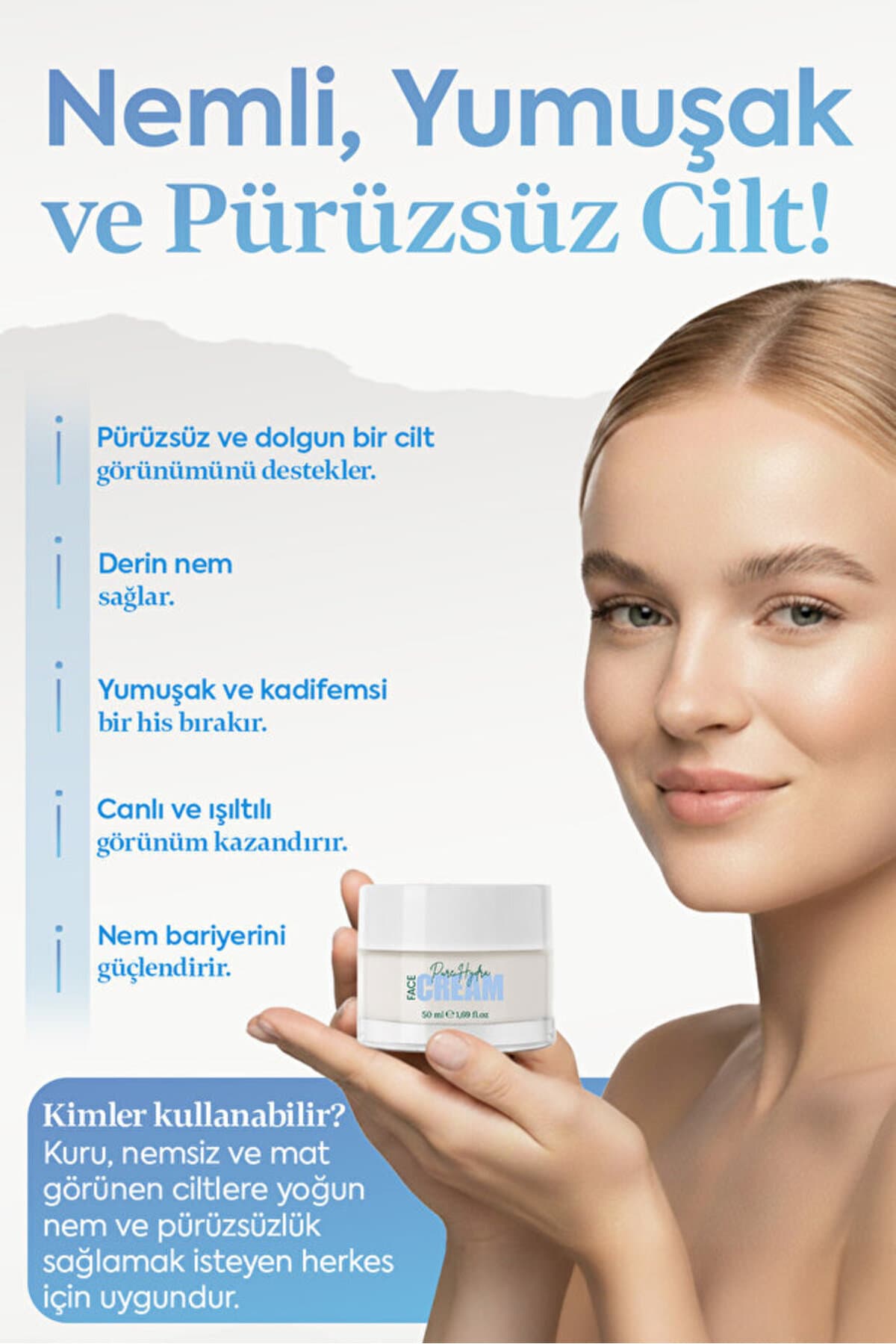 4'lü Pure Hydra Face Cream | Kuru Ciltler için Yoğun Nemlendirici Yüz Kremi | 50 ML